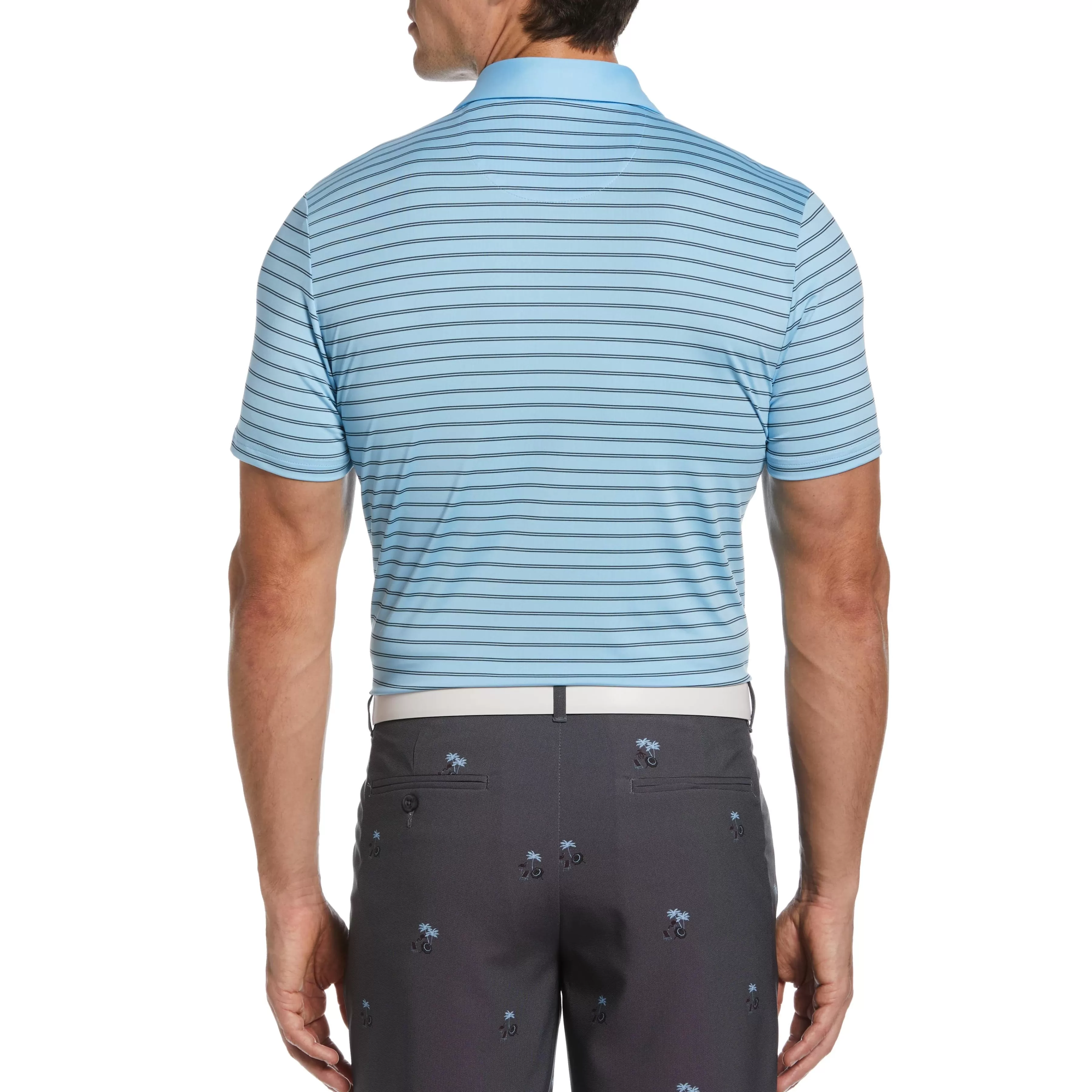 New Two-Color Stripe Golf Polo Men Polos