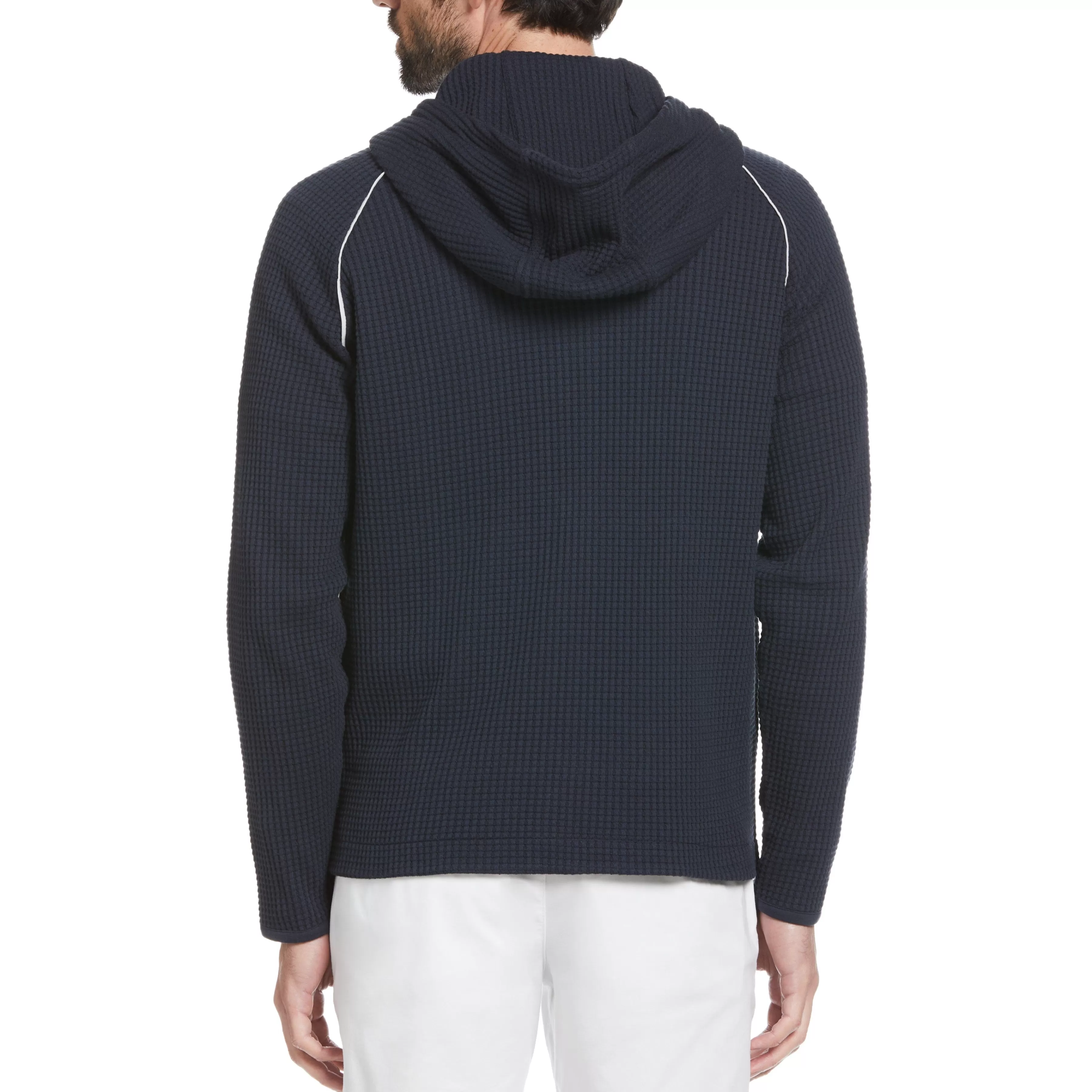 Online Waffle Knit Patch Hoodie Men Hoodies & Sweatshirts
