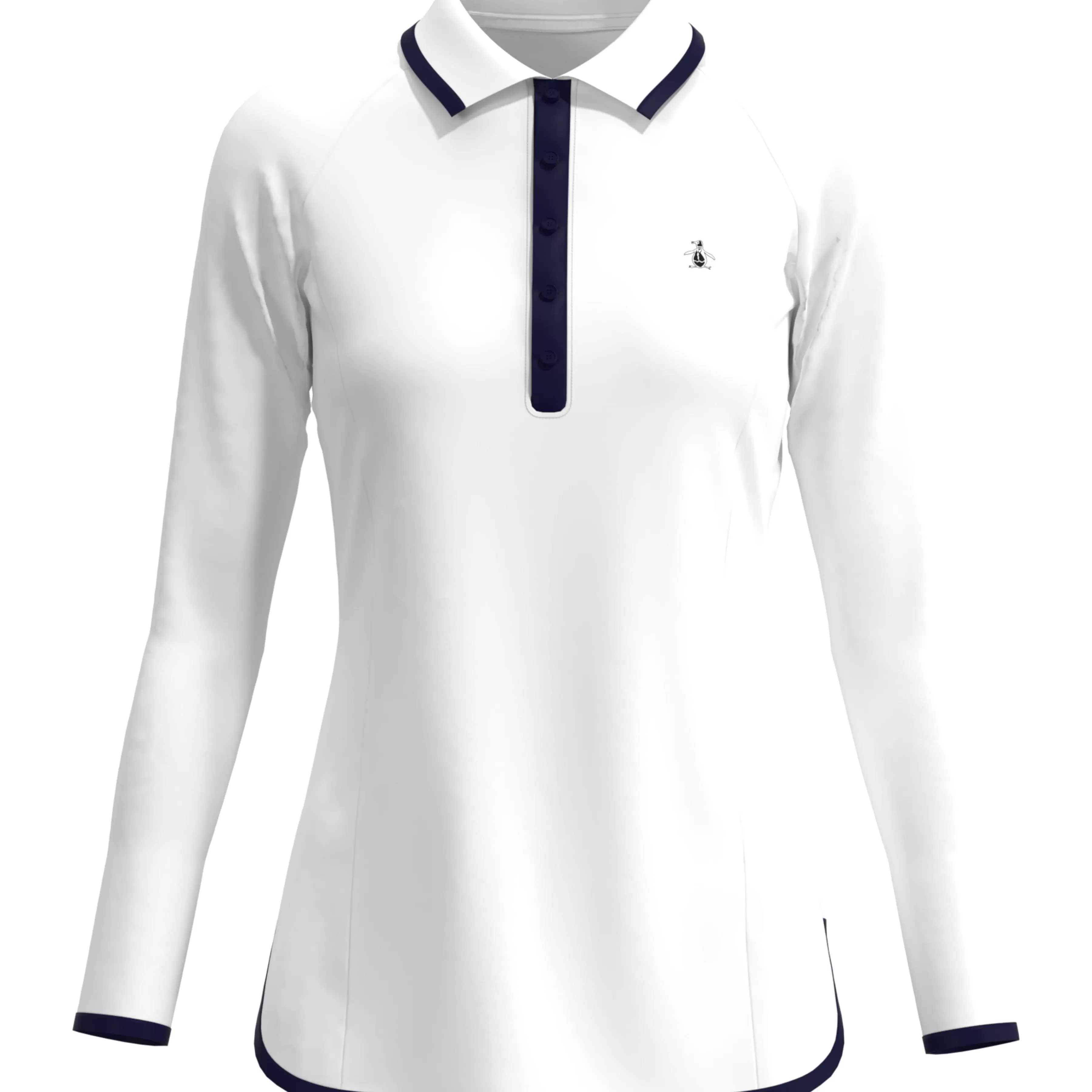 Cheap Women'S Contrast Rounded Hem Golf Polo Women Women'S