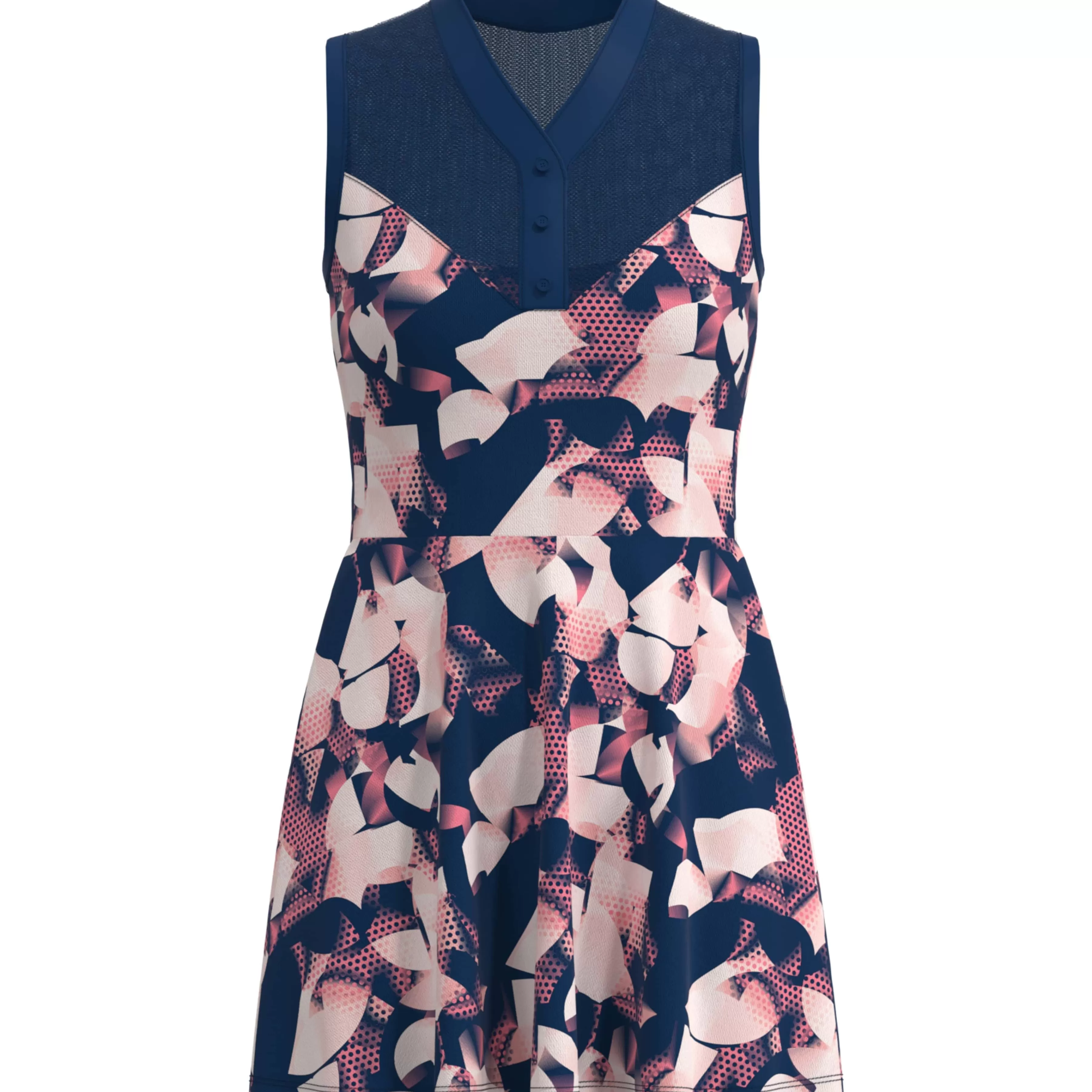 Online Women'S Floral Print Tennis Dress With Mesh Yoke Women Women'S