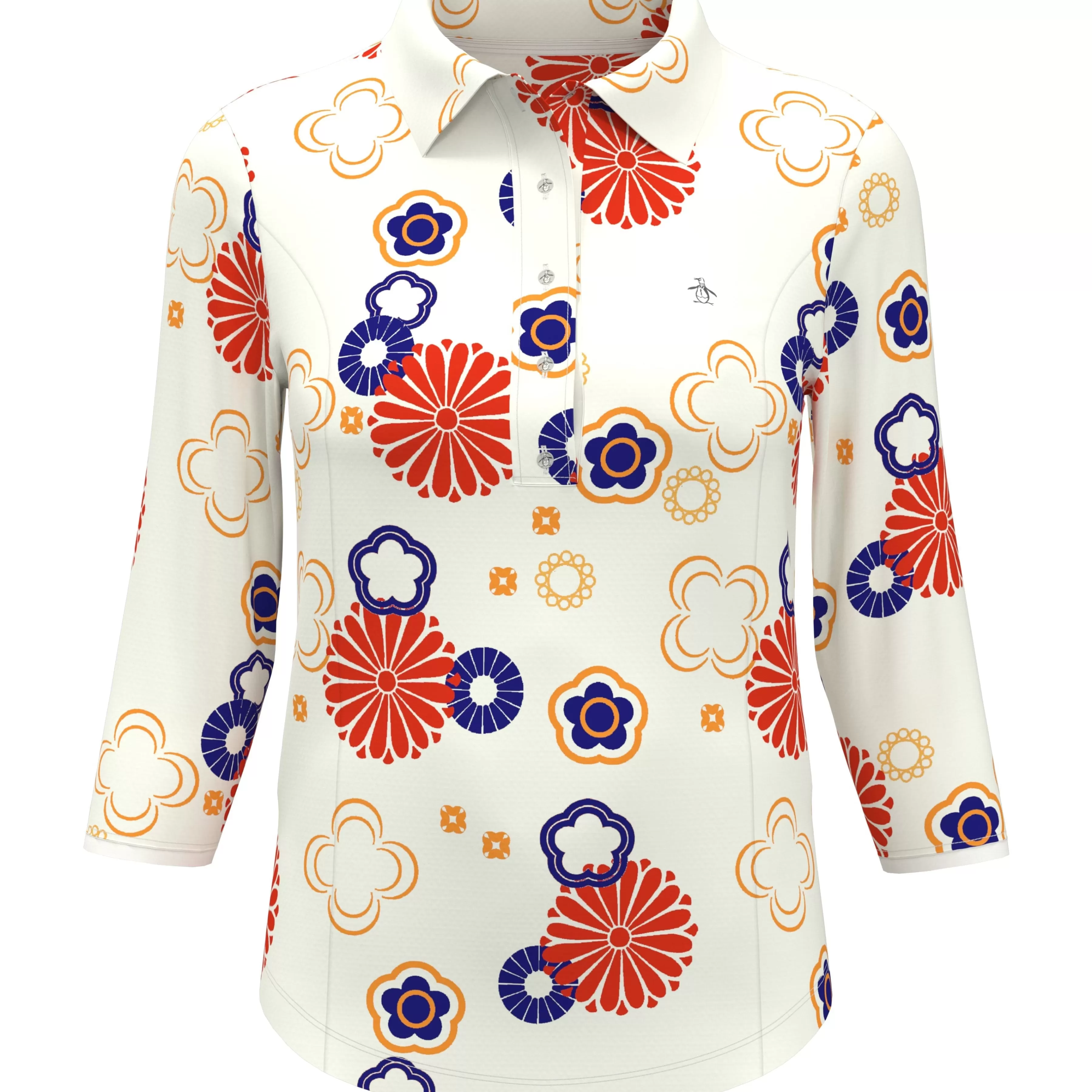 Outlet Women'S Retro Floral Printed Golf Polo Women Women'S