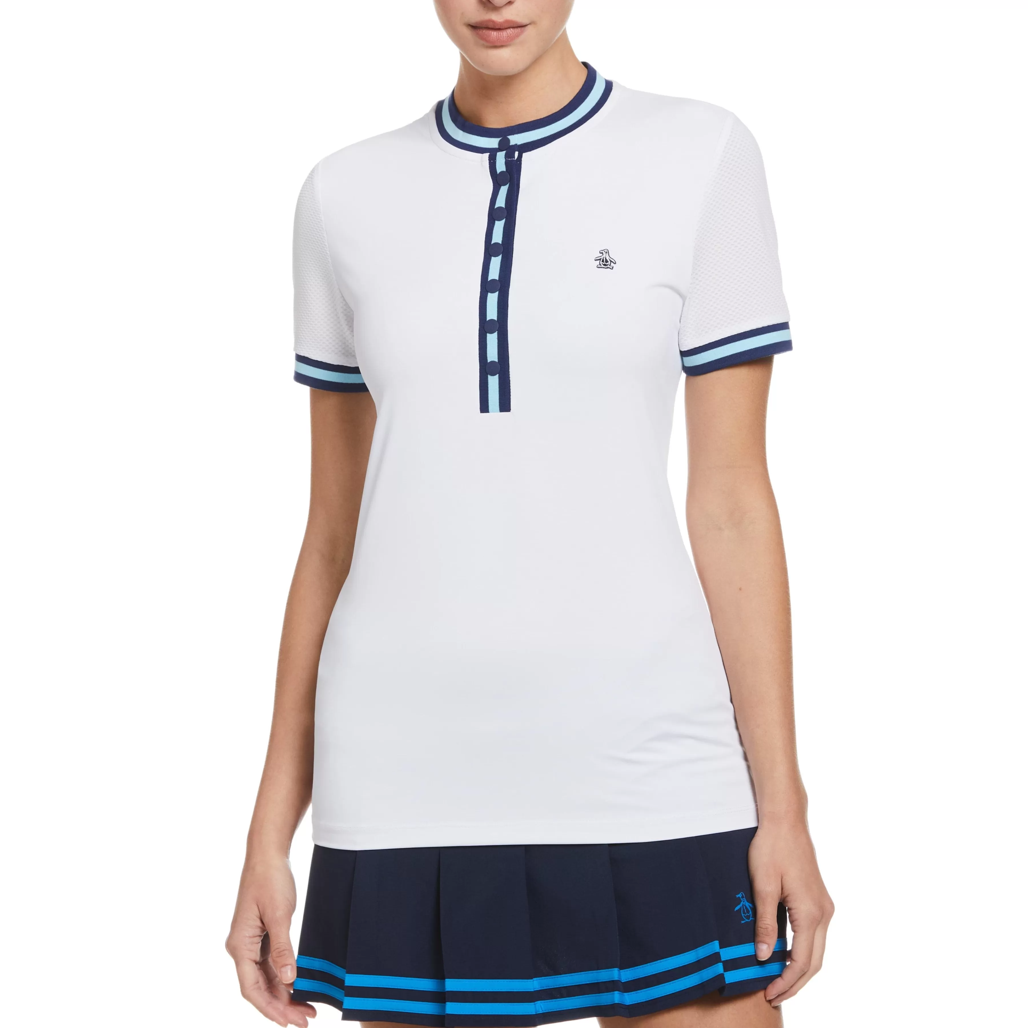 Clearance Women'S Stripe Rib Collar Golf Shirt Women Women'S