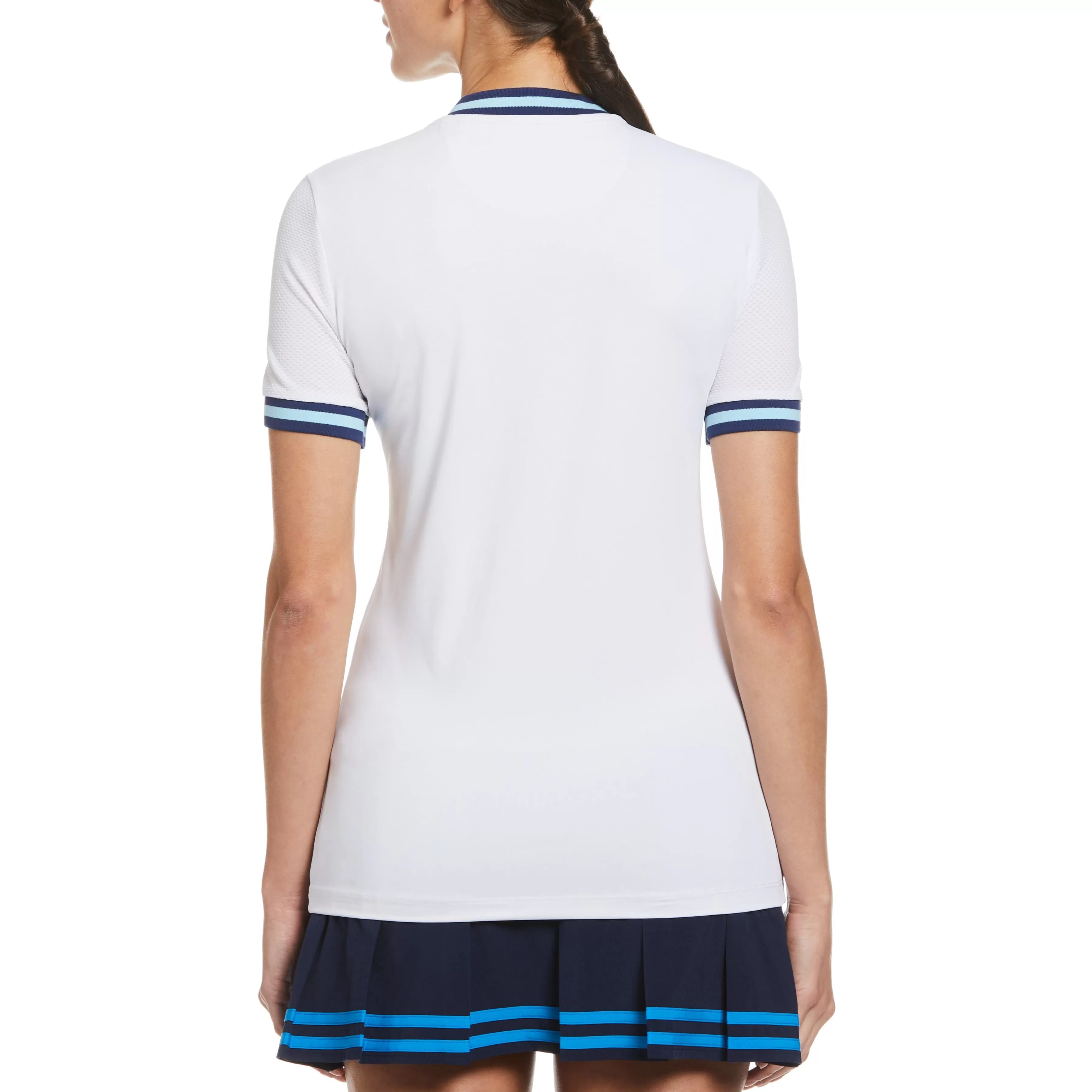 Clearance Women'S Stripe Rib Collar Golf Shirt Women Women'S