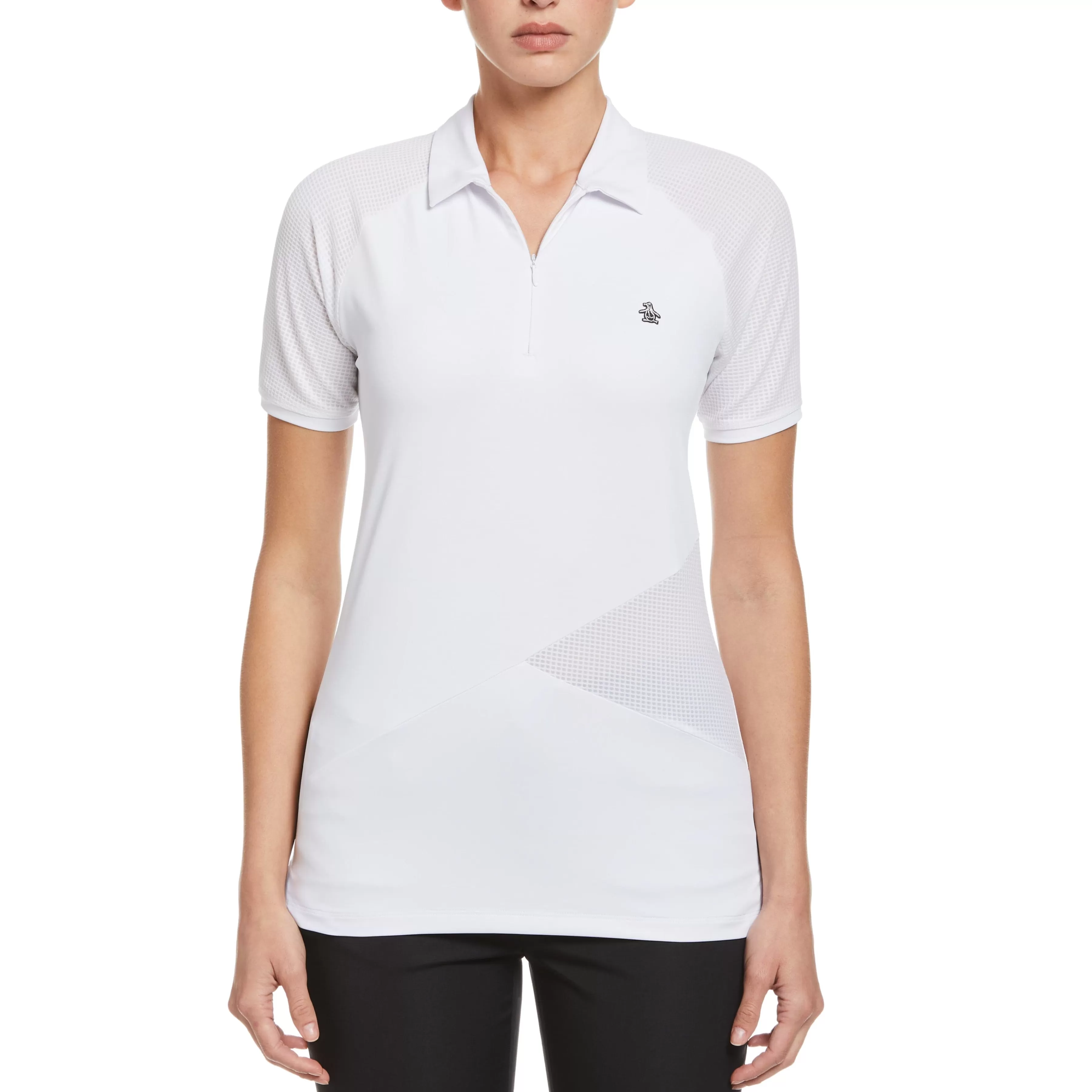 Sale Women'S Zip Front Asymmetrical Mesh Golf Polo Women Women'S