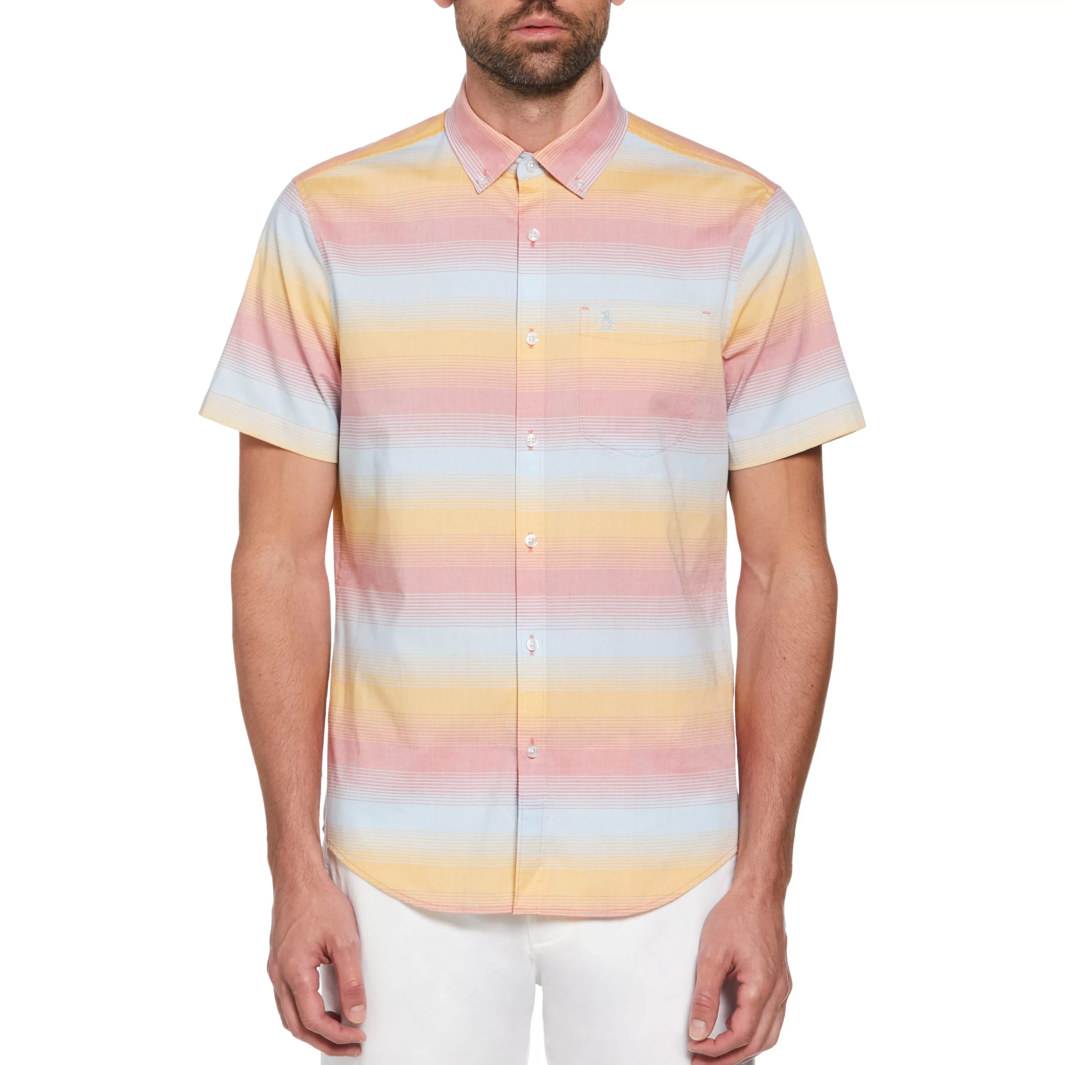 Fashion Woven Engineered Stripe Shirt Men Shirts
